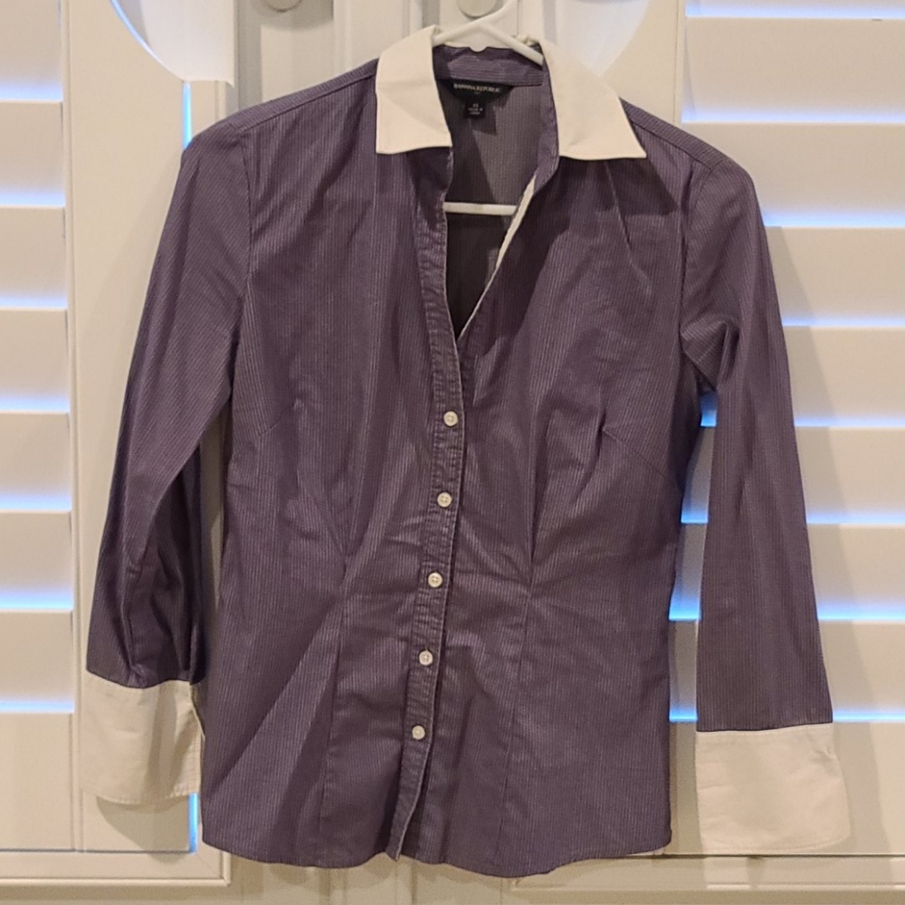 EUC Banana Republic Striped Dress Shirt XS